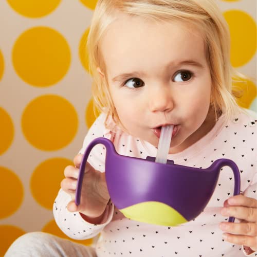 b.box 3 in 1 Toddler Bowl | Includes Straw, Lid & No Spill Snack Insert | Dishwasher & Microwave Safe | BPA Free | Ages 6 mo+ (Banana Split, 8.5 oz)