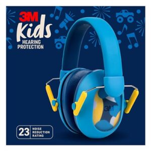 3m kids hearing protection plus, hearing protection for children with adjustable headband, 22db noise reduction rating, blue