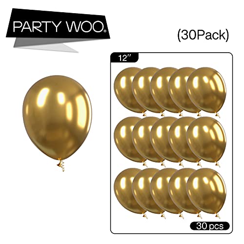 PartyWoo Metallic Gold Balloons, 25 pcs 12 Inch Gold Metallic Balloons, Gold Balloons for Balloon Garland or Balloon Arch as Party Decorations, Birthday Decorations, Baby Shower Decorations, Gold-G101