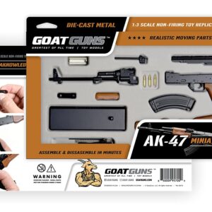 GOAT GUNS Miniature AK-47 Model Black | 1:3 Scale Diecast Metal Build Kit