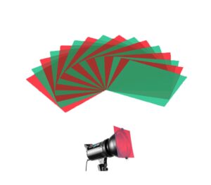 christmas gel light filter 16 pieces transparent color film plastic sheets premium colored overlays correction red green, 11.7 by 8.3 inches