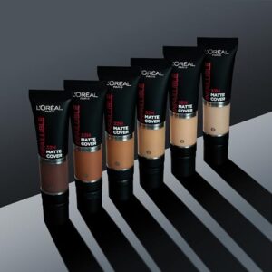 L'Oreal Paris Cover Liquid Foundation, With 4% Niacinamide, Long Lasting, Natural Finish, Available in 20 Shades, SPF 25, Infallible 32H Matte Cover, Shade 25, 30ml