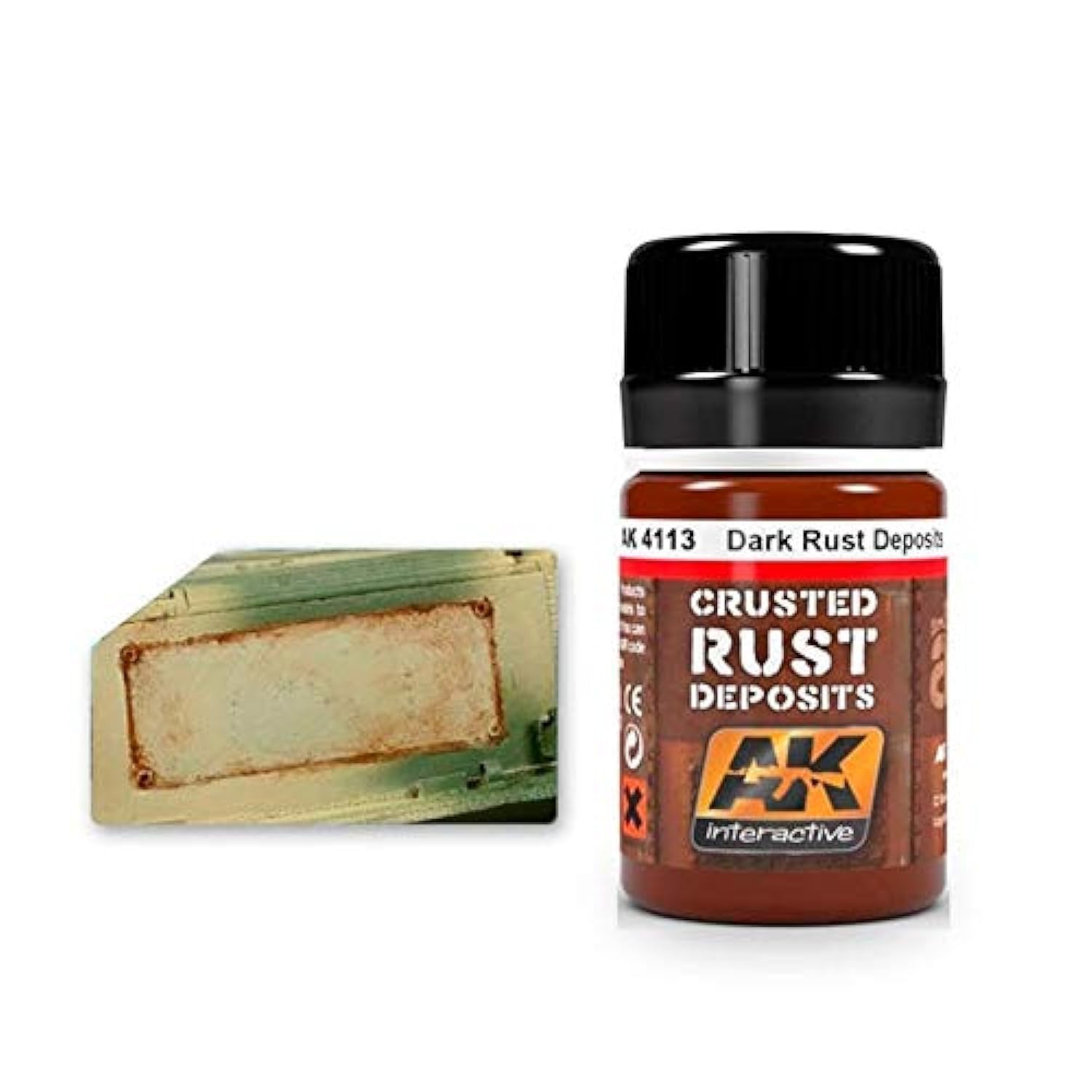 AK-Interactive AK 4113, Dark Rust Deposit - 35 ML / 1.18 Fl.Oz Jar - Model Building Paints and Tools # AK-4113