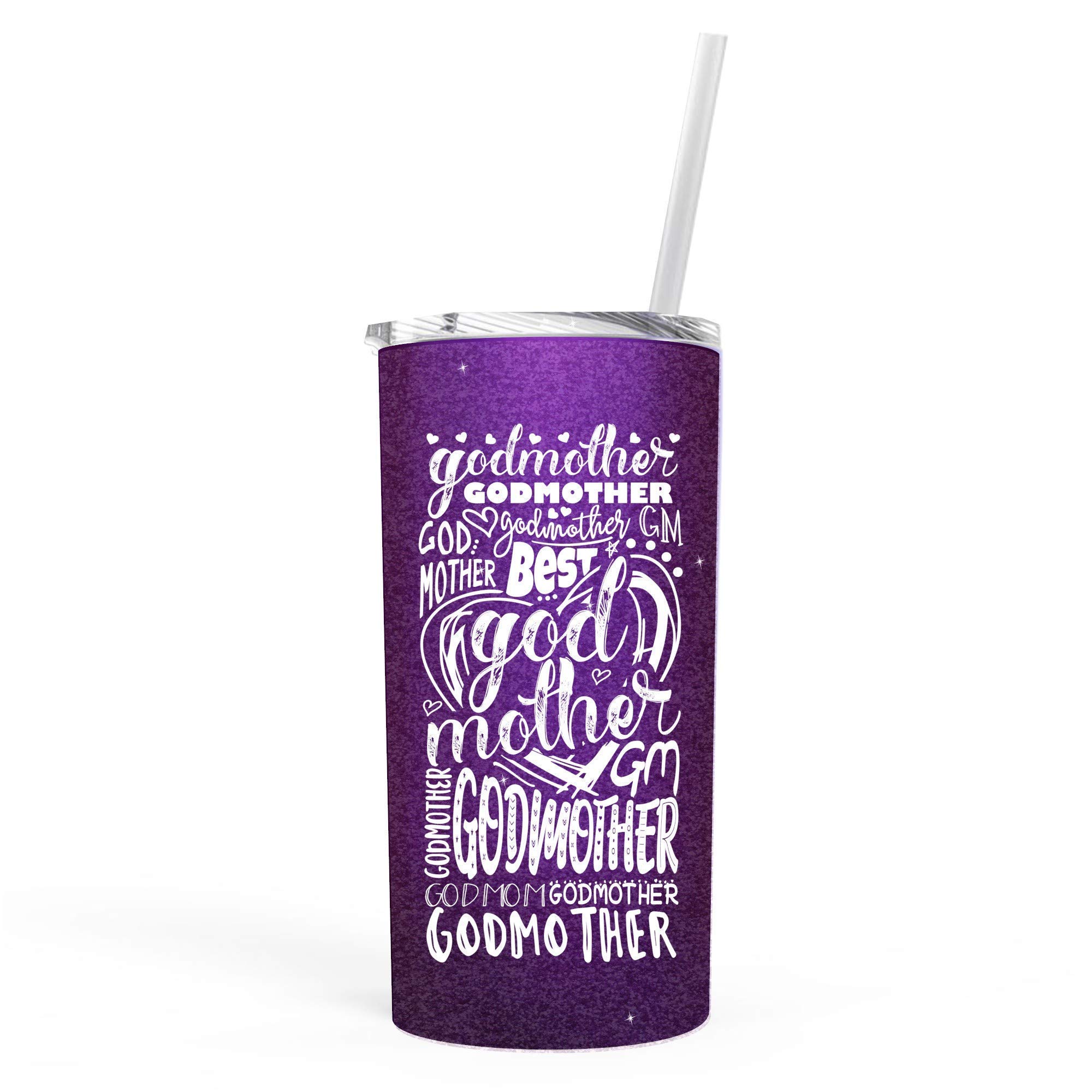 Best Godmother Gifts for Birthday Travel Tumbler Coffee Mug Women bday Appreciation Idea 0257 E