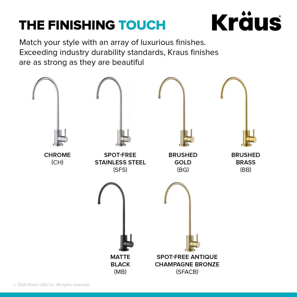 KRAUS Purita 100% Lead-Free Kitchen Water Filter Faucet in Matte Black, FF-100MB, 12 Inch