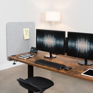 VIVO Clamp-on 24 x 24 inch Privacy Panel, Sound Absorbing Cubicle Desk Divider, Acoustic Partition, Gray, PP-1-V024G