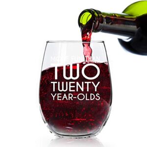 YouNique Designs 40th Birthday Wine Glass, 15 Ounces, 40th Birthday Gifts for Women, 40 Year Old Gifts for Women