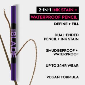 Urban Decay Brow Blade 2-in-1 Microblading Eyebrow Pen + Waterproof Pencil – Smudge-proof, Transfer-resistant – Fine Tip – Thin, Hair-Like Strokes – Natural, Fuller Brows, Neutral Nana (neutral brown)