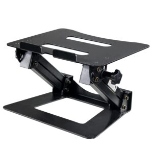 ikon motorsports adjustable laptop stand, portable ergonomic computer notebook holder stand compatible with macbook, air, pro, tablets and laptops, black