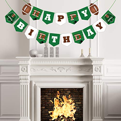 Football Party Decorations, Football Birthday Banner Football Theme String Flags Happy Birthday Bunting Sign for Sport Theme Decoration Football Party Decor