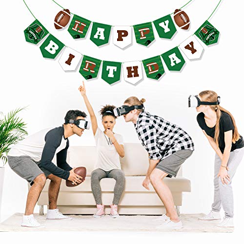 Football Party Decorations, Football Birthday Banner Football Theme String Flags Happy Birthday Bunting Sign for Sport Theme Decoration Football Party Decor