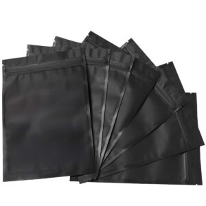 100 pack mylar bags - 5.5 x 7.8 inch resealable foil pouch bag food storage pouch matte black
