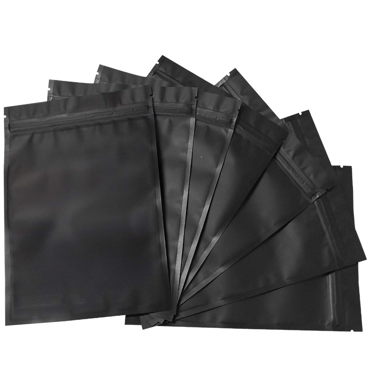 100 Pack Mylar Bags - 5.5 x 7.8 Inch Resealable Foil Pouch Bag Food Storage Pouch Matte Black