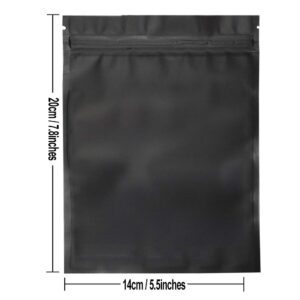 100 Pack Mylar Bags - 5.5 x 7.8 Inch Resealable Foil Pouch Bag Food Storage Pouch Matte Black