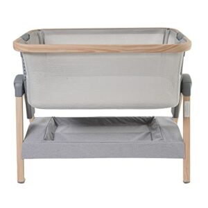 Venice Child California Dreaming Bedside Crib Bassinet w/Travel Bag, Removable Compressed Cotton Mattress, Height Adjustable, Easy Clean - Grey