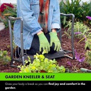 Yard Butler- Garden Kneeler/Seat with Terra Rake and Terra Tiller - Gardening Tools & Supplies Set Perfect for Gardeners - Ergonomic & Durable Designs