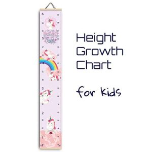 Height Growth Chart for Kids Unicorn - Baby Measuring Canvas Ruler. Nursery Hanging Wall Decor for Girls, Perfect Baby Shower Newborn Gift, Size in Foot Inches Centimeters…