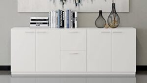 zuri furniture reagan modern polished office storage and filing cabinet credenza - white