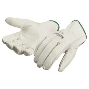 SAFEGEAR 3-pk. Cowhide Leather Work Gloves with Keystone Thumb - Large Driver Safety Gloves for Men or Women - For Truck Driving, Construction, Welding, Gardening & More - J. J. Keller & Associates