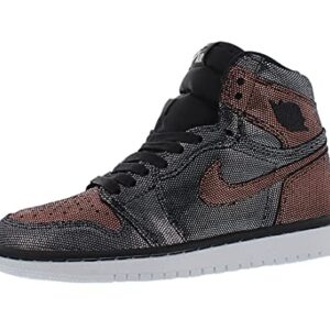 Nike Womens Air Jordan 1 Hi OG Fearless Black/Black-MTLC Rose Gld Synthetic Size 8.5