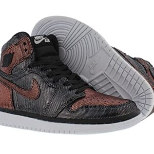 Nike Womens Air Jordan 1 Hi OG Fearless Black/Black-MTLC Rose Gld Synthetic Size 8.5