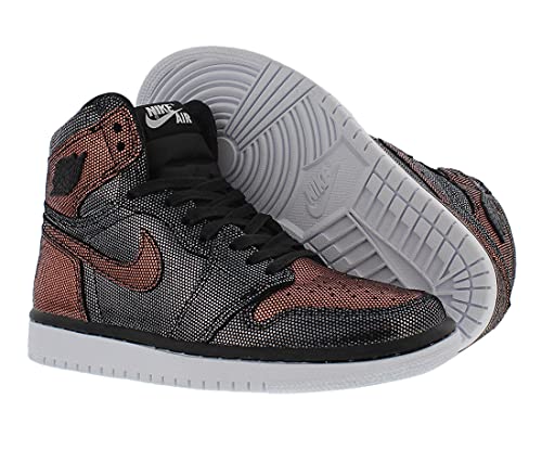 Nike Womens Air Jordan 1 Hi OG Fearless Black/Black-MTLC Rose Gld Synthetic Size 8.5