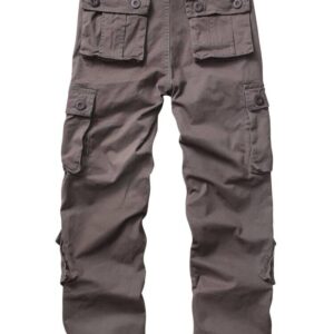 Women's Cotton Casual Military Army Cargo Combat Work Pants with 8 Pocket Grey US 8