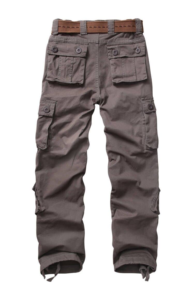 Women's Cotton Casual Military Army Cargo Combat Work Pants with 8 Pocket Grey US 8