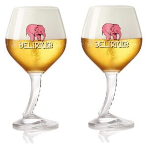 delirium signature trunk stemmed chalice glasses - set of 2