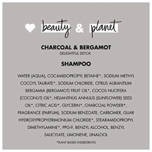 Love Beauty And Planet Clarifying Shampoo Delightful Detox Charcoal & Bergamot Vegan, Paraben & Sulfate & Silicone & Cruelty Free, Coconut, 13.5 Fl Oz