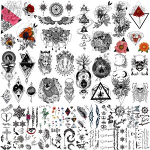 yazhiji 32 pieces/lot rich tattoo patterns totem flower rose temporary tattoo stickers for women men boys girls sexy body art big arm tower drawing sunflower