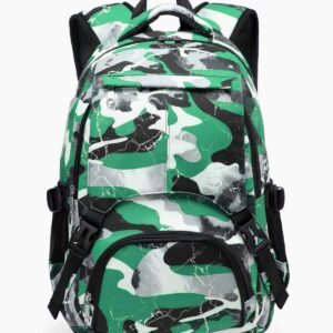 BLUEFAIRY Kids Backpacks for Boys Girls Elementary School Bags Bookbag Kindergarten Primary Secondary (Green Camo)