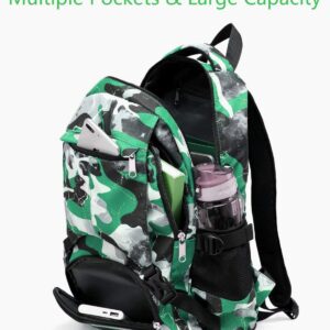 BLUEFAIRY Kids Backpacks for Boys Girls Elementary School Bags Bookbag Kindergarten Primary Secondary (Green Camo)