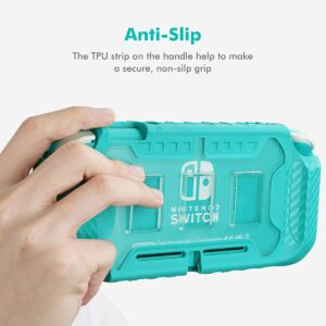 KIWIHOME Switch Lite Protective Case, Portable Cover Grip Case Only for Nintendo Switch Lite with Comfortable Grip & Game Card Slots (Turquoise)