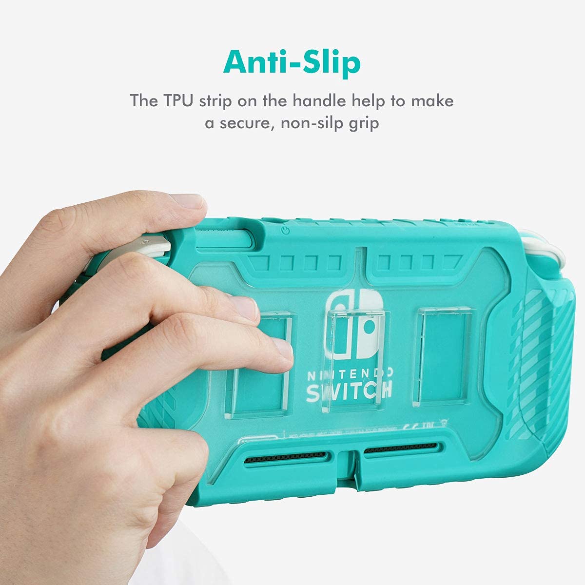KIWIHOME Switch Lite Protective Case, Portable Cover Grip Case Only for Nintendo Switch Lite with Comfortable Grip & Game Card Slots (Turquoise)