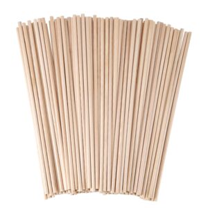 senkary wooden dowel rods 1/8 x 12 inch unfinished natural wood craft dowel rods, 100 pieces