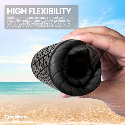 SEEKWAY Water Shoes Women Men Adult Quick-Dry Aqua Socks Barefoot Non Slip for Beach Swim River Pool Lake surf Black SK002(U) 8.5-9.5 Women/7.5-8.5 Men