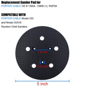 5" Sander Pad for PORTER-CABLE 333 and 333VS Random Orbit Sanders - Replacement for No. 13904 Hook-and-Loop Pad