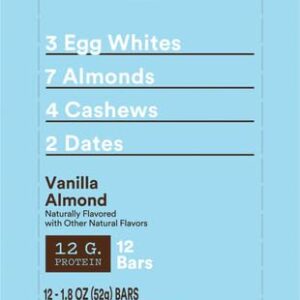 RXBAR Protein Bars, Protein Snack, Snack Bars, Vanilla Almond, 22oz Box (12 Bars)