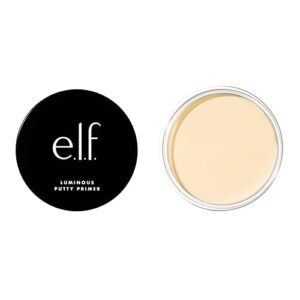 e.l.f. luminous putty primer, skin perfecting, lightweight, silky, long lasting, hydrates, creates a smooth base, illuminates, plumps, infused with hyaluronic acid and vegan collagen, 0.74 oz