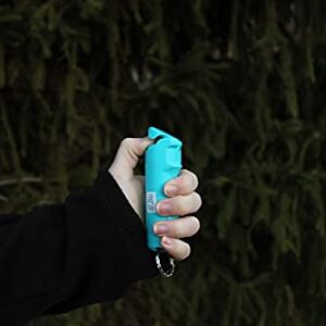 Kuros! by Mace Brand Pocket Pepper Spray (Teal) – 10’ Powerful Pepper Spray with Flip Top Safety Cap, Leaves UV Dye on Skin — Self Defense Pepper Spray for Women, Made in The USA