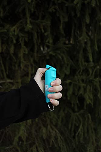 Kuros! by Mace Brand Pocket Pepper Spray (Teal) – 10’ Powerful Pepper Spray with Flip Top Safety Cap, Leaves UV Dye on Skin — Self Defense Pepper Spray for Women, Made in The USA