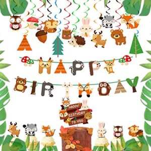 laventy set of 15 woodland party supplies animal birthday banner woodland animals banner forest animal friends themed party decorations woodland animals baby shower birthday party decorations