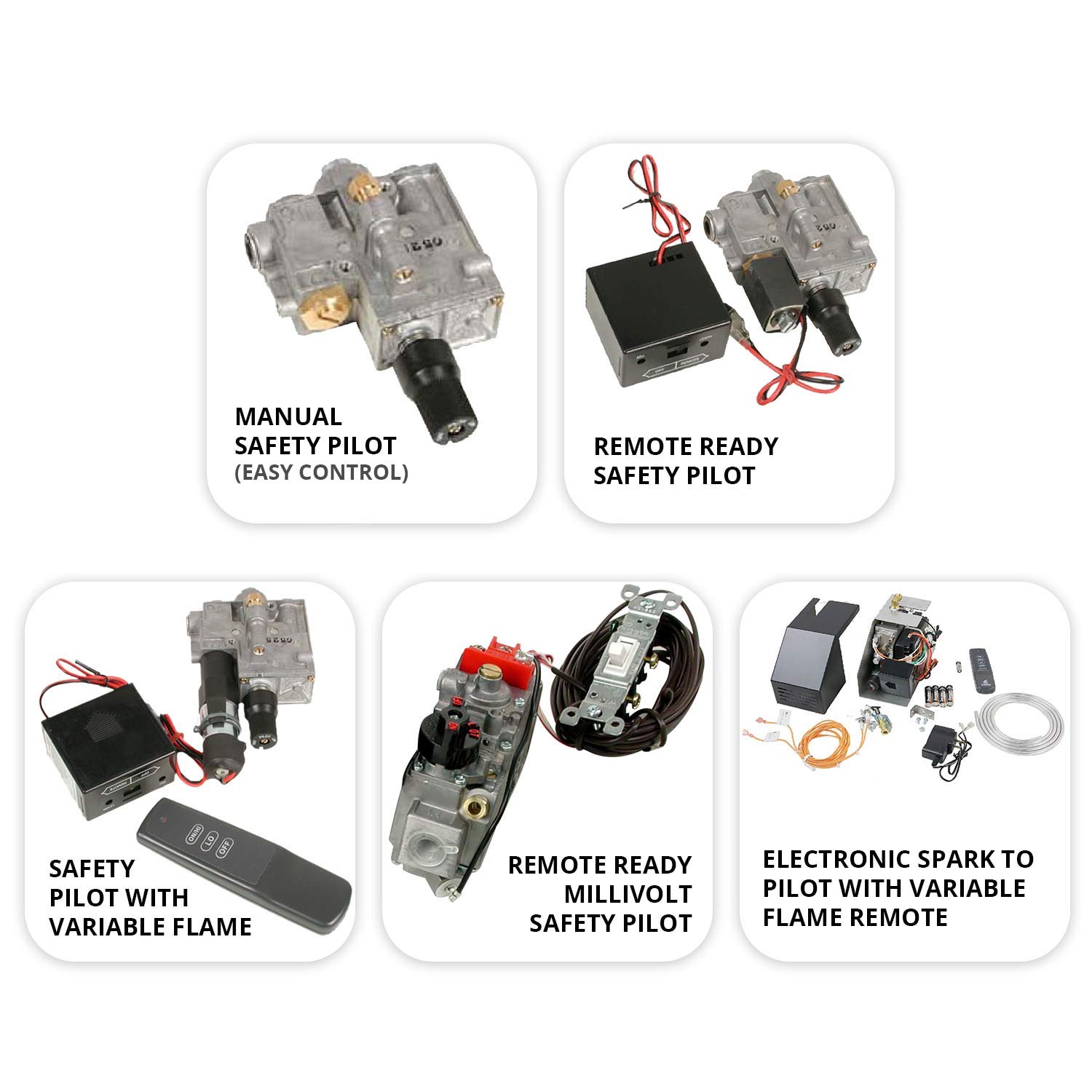 Rasmussen Alterna Vent Free FireBalls Burner Kit (AFB30-BL-AFB30-S-B-N), 30-Inch, Remote Ready Millivolt Safety Pilot, Natural Gas, Smooth FireBalls/15 Pieces/Black