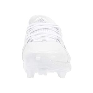 adidas Women's FV9043 Baseball Shoe, Footwear White/Silver Metallic/Grey One, 7