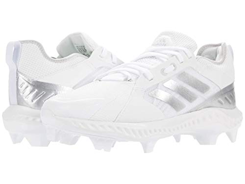 adidas Women's FV9043 Baseball Shoe, Footwear White/Silver Metallic/Grey One, 7