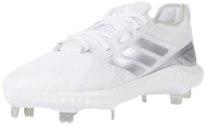 adidas women's fv9038 baseball shoe, footwear white/silver metallic/grey one, 7