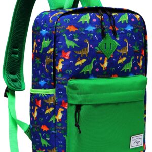 Kasqo Kids Backpack, Lightweight Water Resistant Preschool Rucksack for Little Boys and Girls with Water Bottle Pockets (Green)