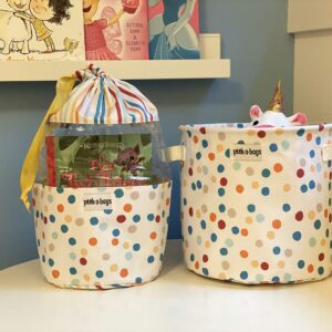 Toy Storage Bag for Organization & Storage for Kid's with Unique Colorful Drawstring Toy Bag. PEEK-A-BAGS, Gift Bag, Baby Shower, Baby Toys, Legos, Blocks, Books, Diaper Bag and Stroller.,