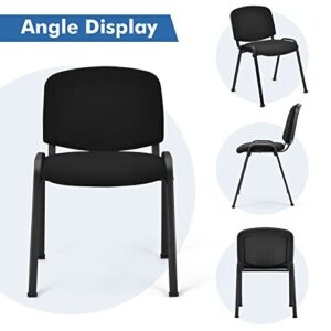 HAPPYGRILL Waiting Room Chairs, Stackable Conference Chairs with Metal Frame, Padded Cushion, Ergonomic Design, Guest Reception Chairs Set for Office, Reception Room, Conference Room, Events (5-Pack)